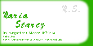 maria starcz business card